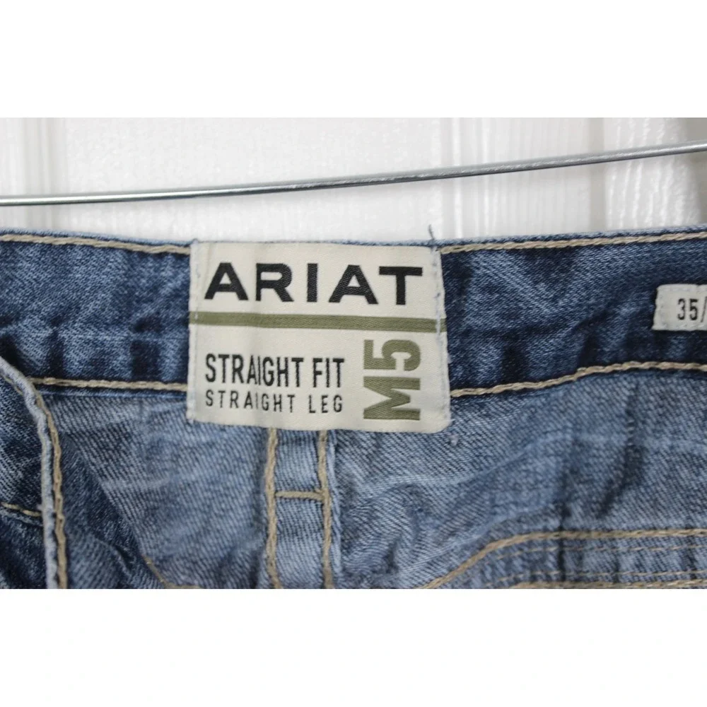 Ariat M5 Gambler Mens 35x36 Straight Leg Low Rise Medium Wash Jeans 10012703